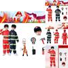 Kid's Fireman Uniform Costume Set For Kindergarten Role Play