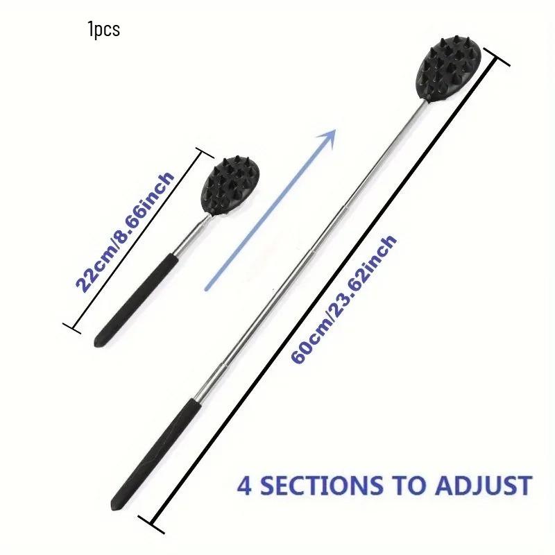 

Adjustable Cactus Back Scratcher Massager - 2 Spike Sizes (0.25 0.5 ) for Men & Women - Long Lasting PVC Itching Stick чорний