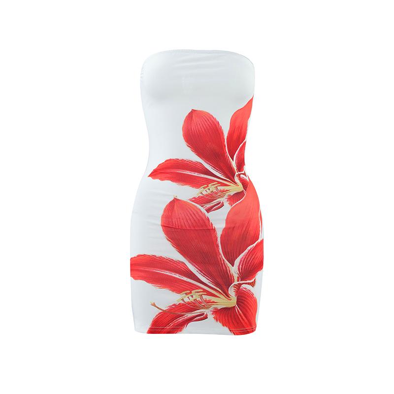 Robe Bodycon Florale Décolleté Bardot Été 2025 pour Femmes