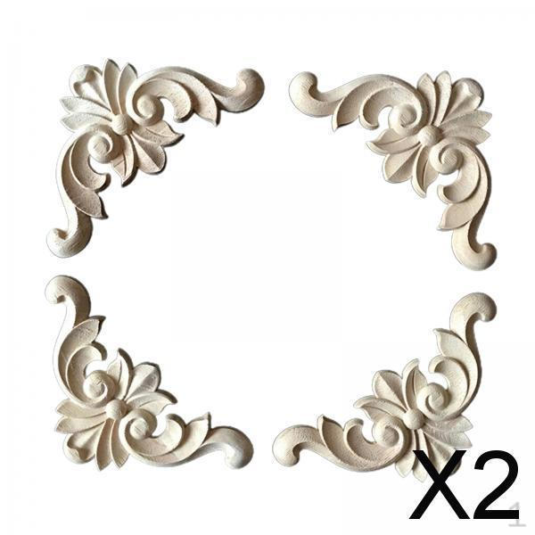 

2x4x Деревянная резная аппликация Рамка Резьба по дереву Неокрашенная фигурка Угол Деревянные фигурки Молдинги для