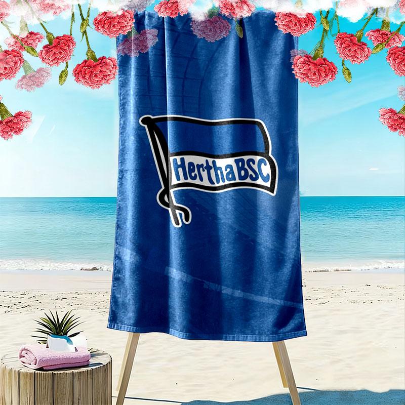 Hertha BSC Print Strandtuch, Großes Weiches Schnelltrocknendes Handtuch für Strand Camping Schwimmen