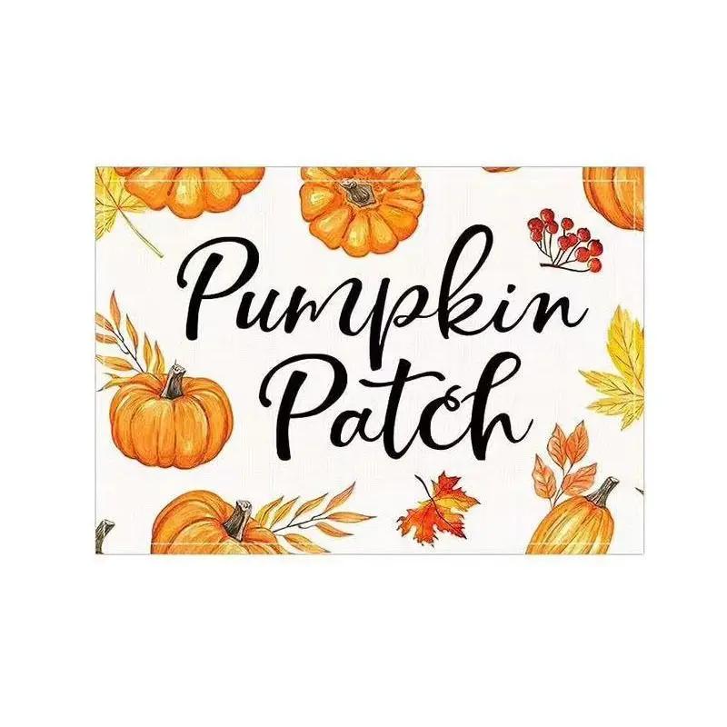 1PC Fall Pumpkin Placemats for Dining Table Autumn Thanksgiving Seasonal Holiday Decoration Rustic Washable Table Mats