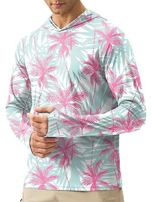 

Men s UV Protection Fishing Hoodie - Quick-Dry, Breathable, Long Sleeve with Face Covering M