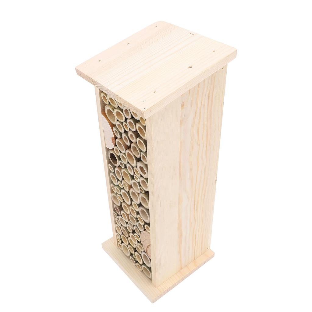 Hanging Bee House Exquisite Handmade Wooden Hanging Bee Box for Beekeeping Outdoor Garden Decoration