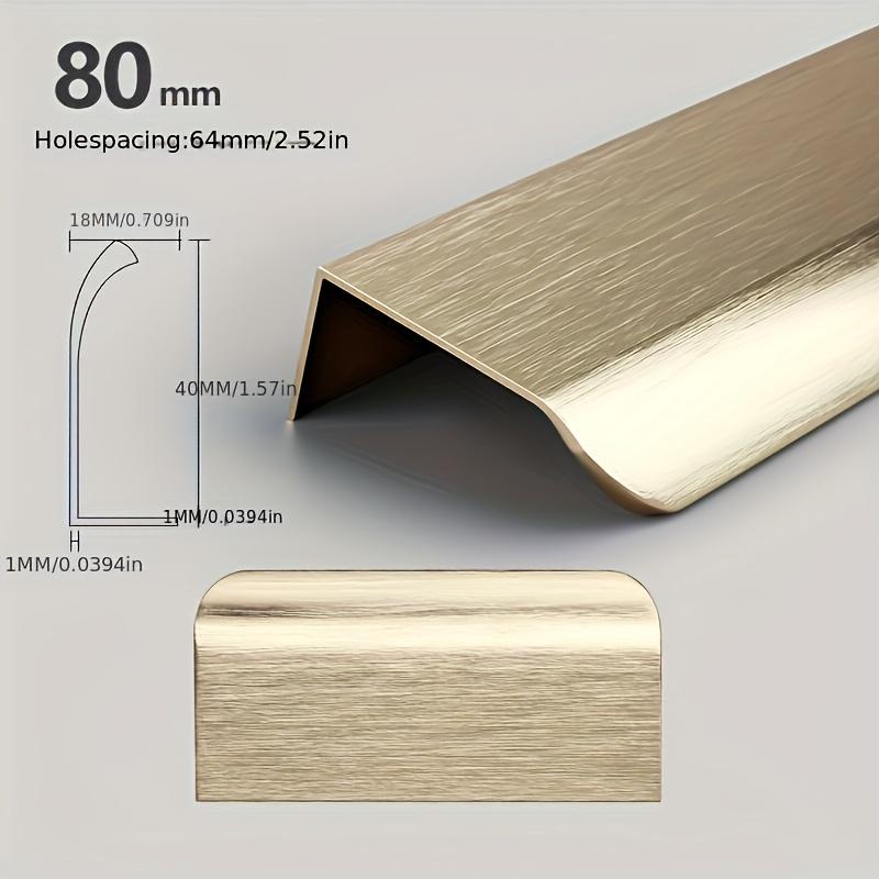 

Скрытые мебельные ручки Золотой Черный Белый Кухонные ручки для шкафов Ручки без пробивания отверстий для шкафов и ящиков Дугообразная ручка для шкафа Ручка для двери мебели 80mm золотистый