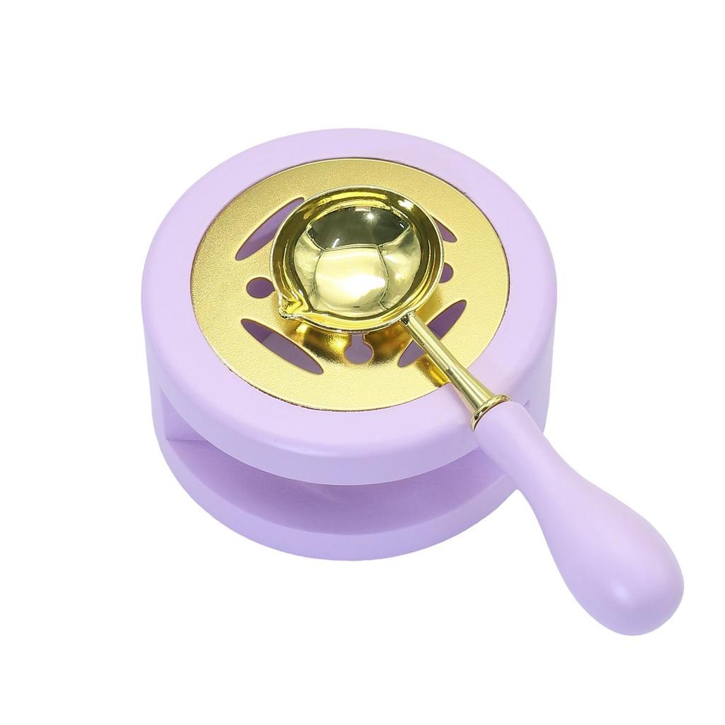 Wax Seal Melting Furnace Set with Handle & Spoon - Wooden Granule Furnace for Crafting