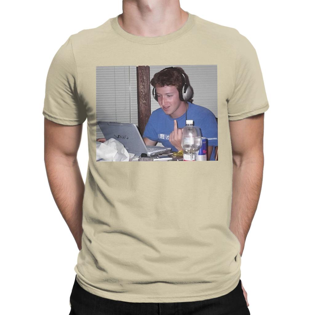 Mark Zuckerberg Reactions T Shirt Summer  Harajuku T Shirts Men 100 Cotton O Neck Oversized Top Tees Short Sleeve Streetwear Top