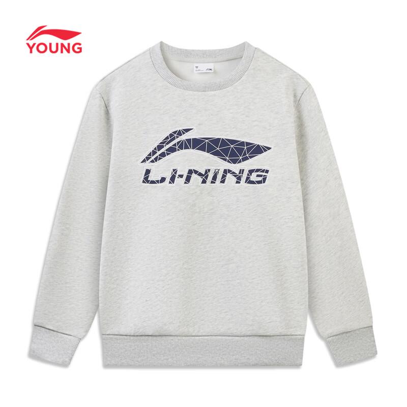 Li-Ning Kids' Fleece-Lined Logo Pullover Sweatshirt