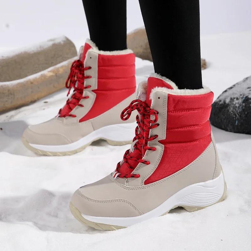 Women's Ankle Boots 2026 New Fashion Snow Boots High Top Warm Thick Soled Shoes Men's Winter Non Slip Black Casual Sports Shoes