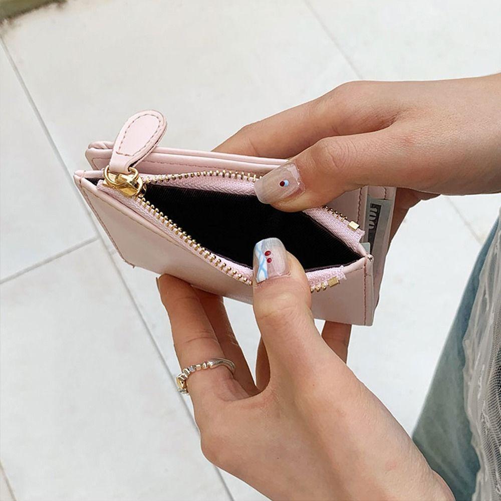 Fold Women's Wallet Short Coin Purse Cute Student Wallet  Card Holder