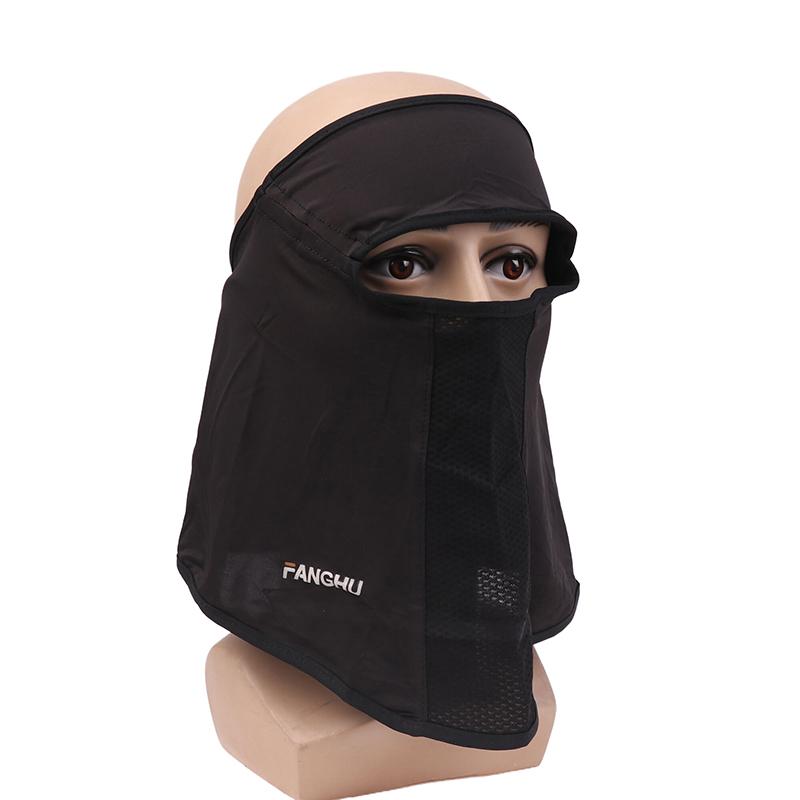 

Ice Silk Sunscreen Mask Neck Drape Summer Outdoor Sports Ear Cord Scarves Mask Neck Protection Face Veil Mountaineering Hat чёрный