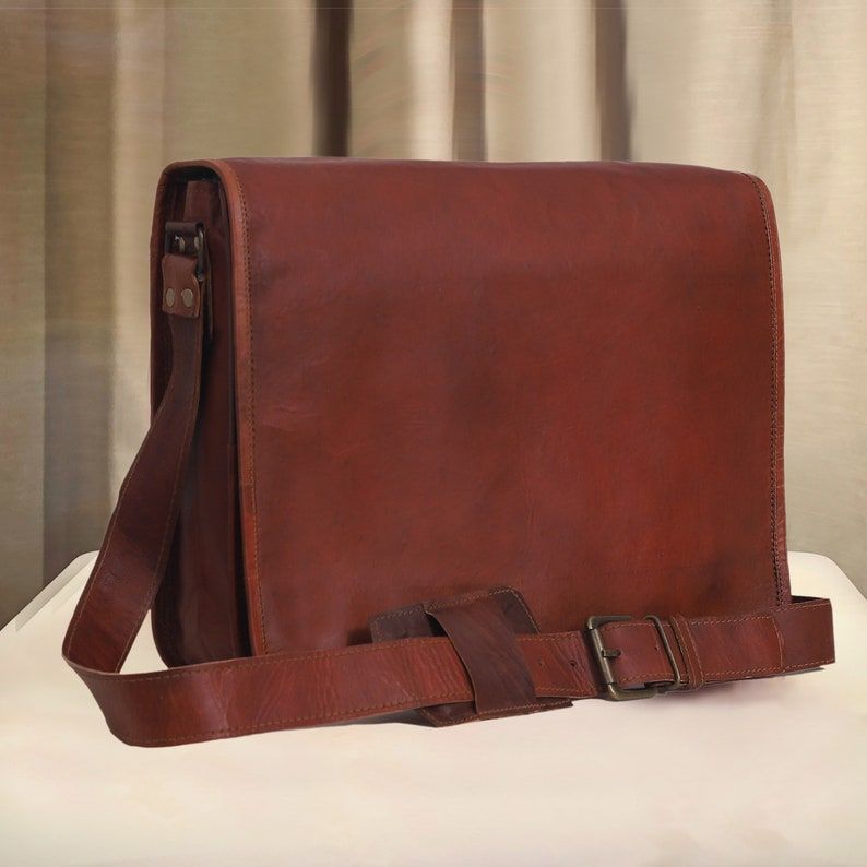 Leather Messenger bag men women, Leather crossbody bag, Vintage style Handmade Briefcase Bag, Christmas gift for him her