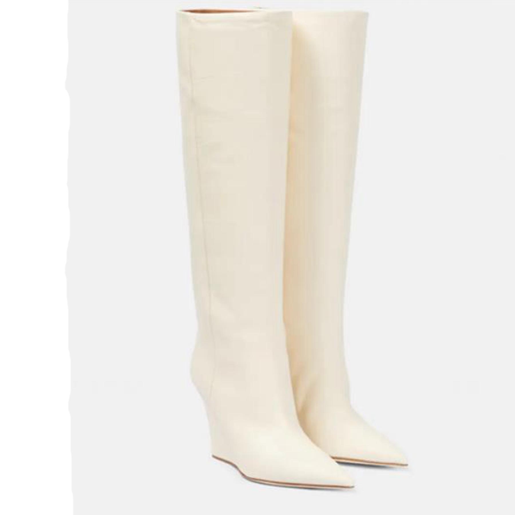 

Krazing Pot Осенне-зимние туфли из коровьей кожи на танкетке, большой размер 45, размер 44, размер 46, женские теплые сапоги до колена 37 бежевый