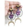Jun'an Cross-Border E-commerce: Gold Moon Black Moon & Colorful Snake Statement Earrings