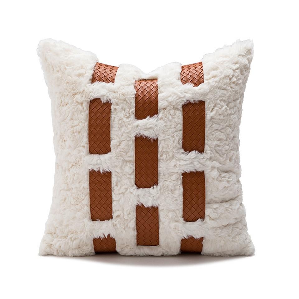 P45X45M Franse Bruine Plaid Kussenhoes Gestikt Licht Luxe Lendenkussenhoes Decor Huis Decoratieve Kussensloop 2026 Nieuw 45x45cm
