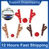 Rentier Dekoration Elch Geweih Auto Fahrzeug Nase Horn Kostüm Deko Set Rudolph Weihnachten Rentier Geweih Rote Nase Ornamente 1 Stück