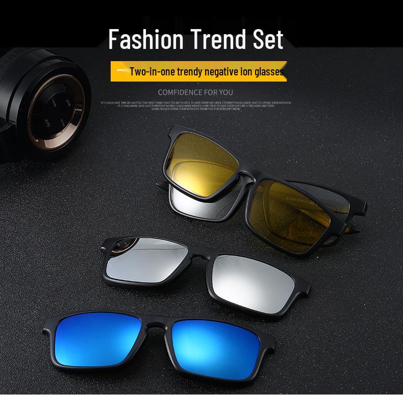Magnetic Clip-on Polarized Cycling Sunglasses for Men & Women: Two-in-One Five-Piece Lens Set
