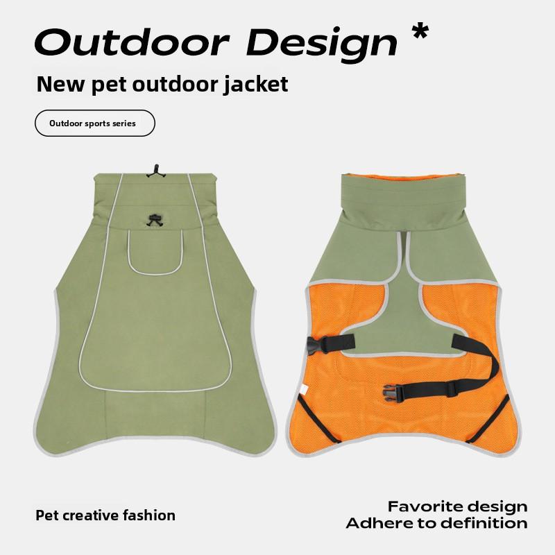 Dog clothes Pet jacket Waterproof and rainproof Outdoor weather and rain dual-purpose clothing Large dog pet trench coat