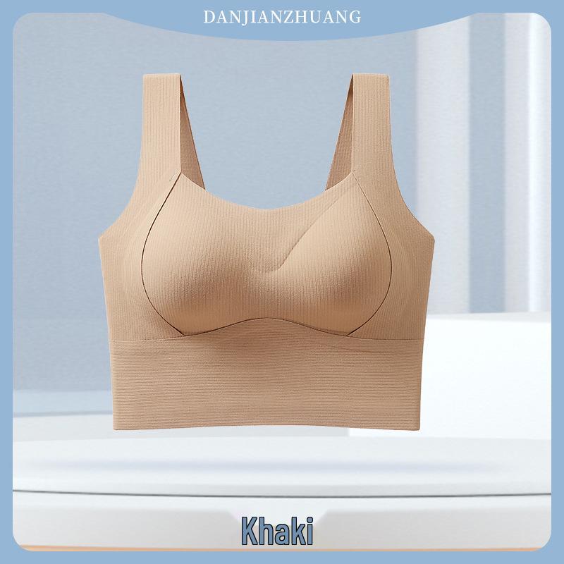 Women s Seamless Mid-Length Lift Bra Vest - Warm Brushed, Beautiful Back, Fixed Cups for Autumn/Winter