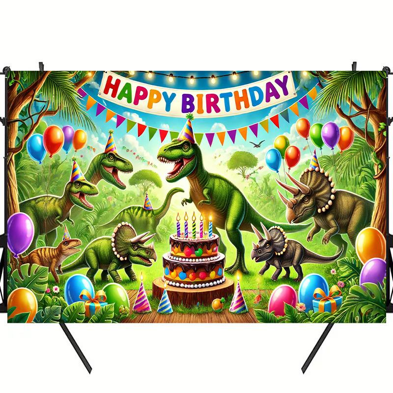 2D Plane Background Fabric for the Birthday Party of Fierce Dinosaurs Outdoor Celebration Polyester Fiber