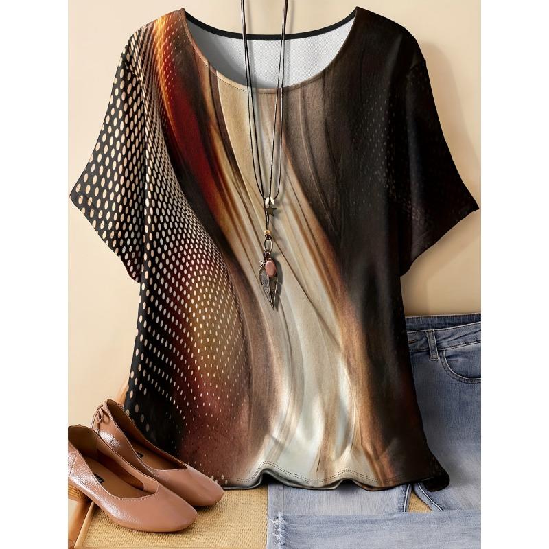 Vintage Women's Casual Loose T-Shirts Printed T-Shirt Fashion Tops Short Sleeves Tees O-Neck Oversized T-Shirt Female Clothing