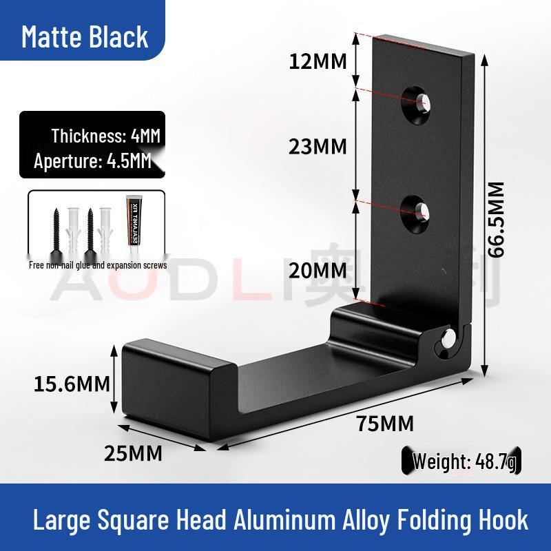 Aluminum Alloy Invisible Folding Coat Hook - Punch-Free, Multi-functional, Solid, Hidden Wall Mount