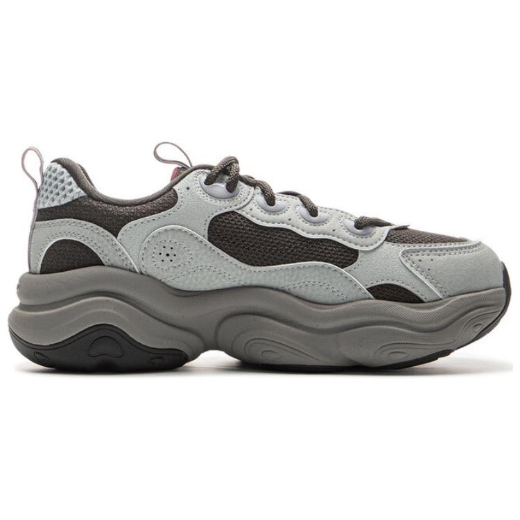 Li Ning Honey 2 Versatile Retro Thick Sole Fashionable Casual Shoes Women Sneakers Gray-Brown AGCV002-1