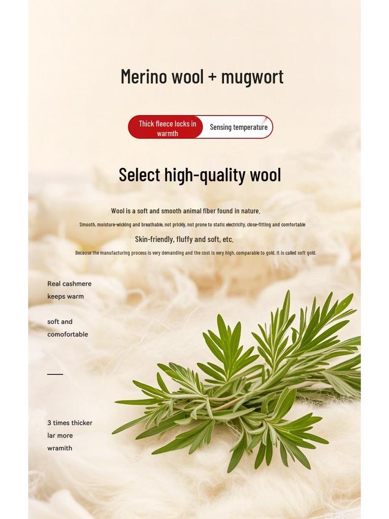 Větruodolné vlněné fleecové chrániče kolen na zimu - Hřejivé, protiskluzové, chladuvzdorné, podpora kloubů s pelyňkem a kašmírem