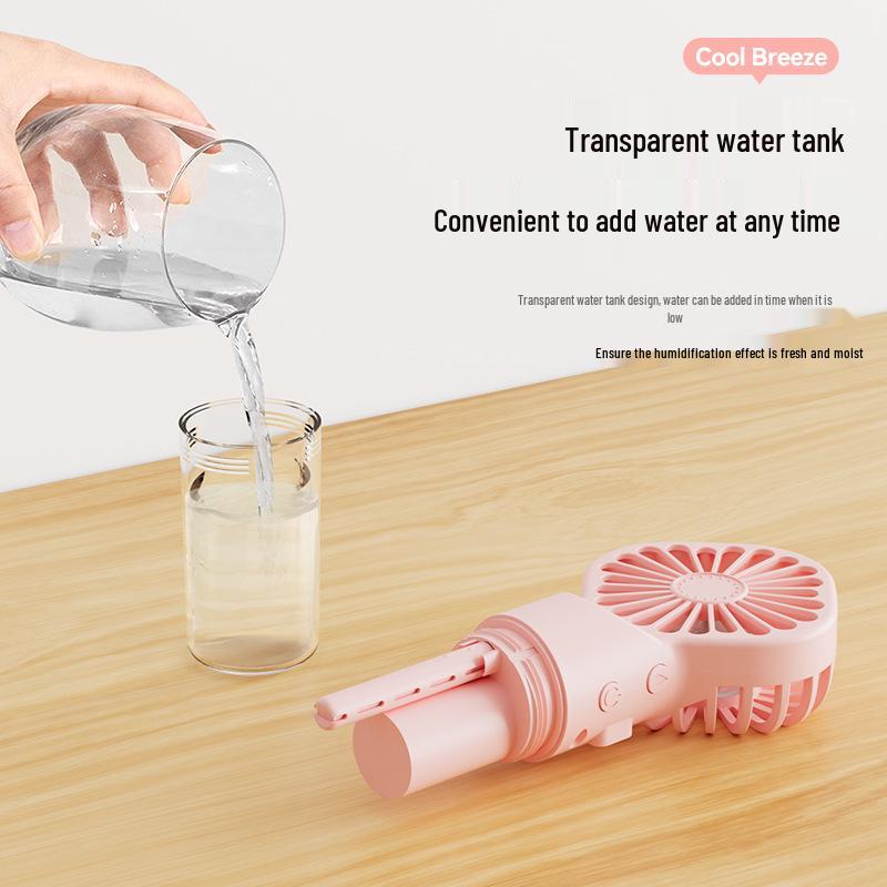 F3 USB Rechargeable Handheld Spray Humidifier Mini Fan for Dorms & Desktops