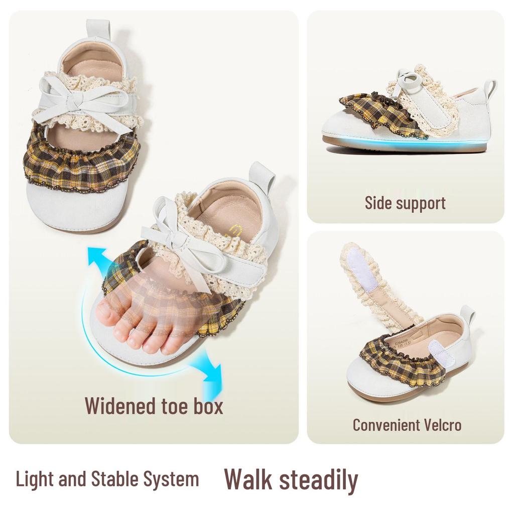 Yingbeimi Girls' First Steps Princess Shoes - 2026 Spring Collection for Kindergarten & Indoor Use