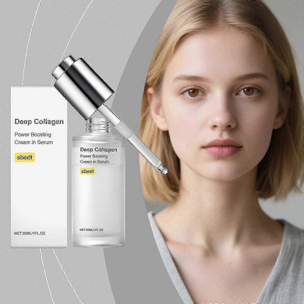 Tiefes Kollagen Anti-Falten Creme Serum | Echtes Kollagen, Hautvolumen, Glas-Haut, Elastizität für reife Haut, Gesichtsserum, 30ml