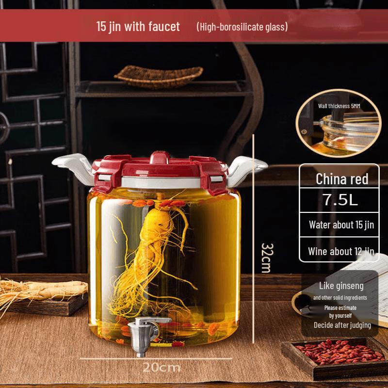 Lantu Glass Infusion Jar with Ceramic Faucet