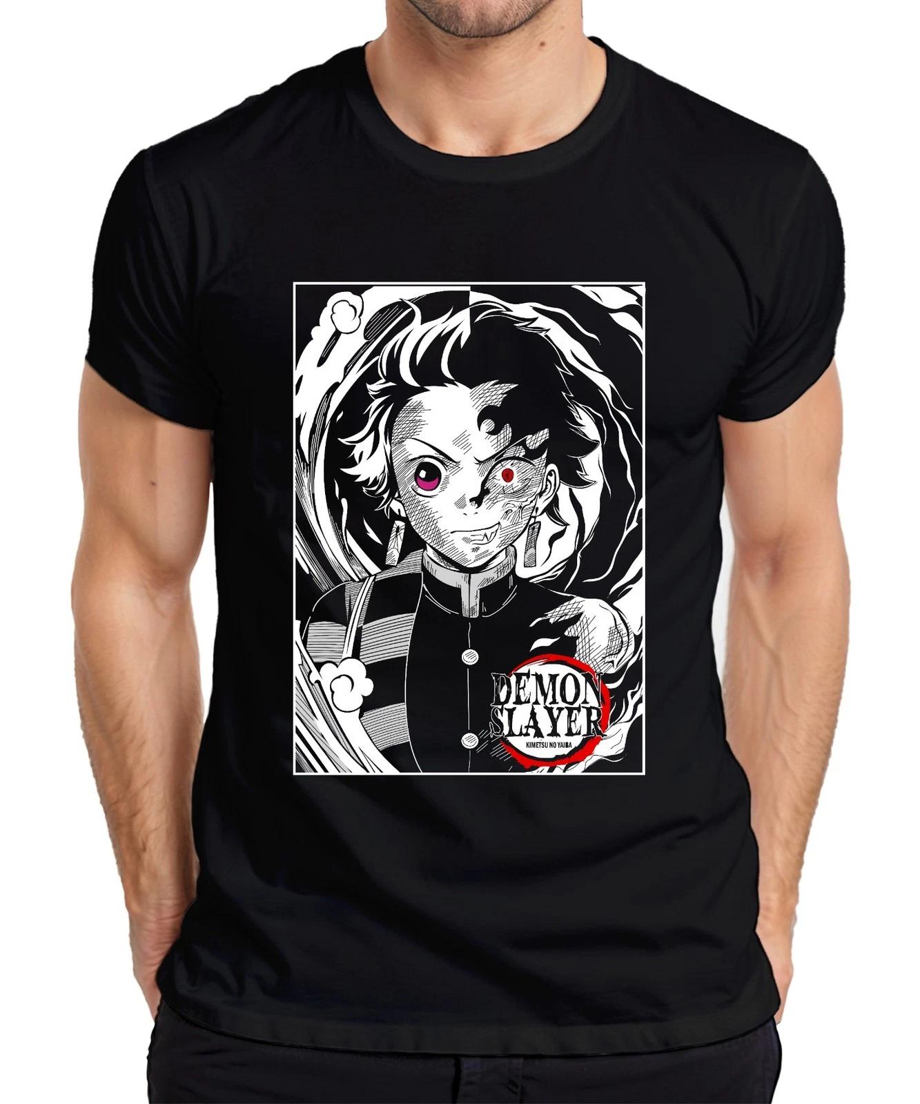 Demon Slayer Tanjiro halbverbrannt Kimetsu no Yaiba Anime Herren T-Shirt XXL