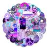 50 Purple Non-repetitive Graffiti Stickers Mobile Phone Stationery Laptop Suitcase Creative Waterproof Decorative Stickers
