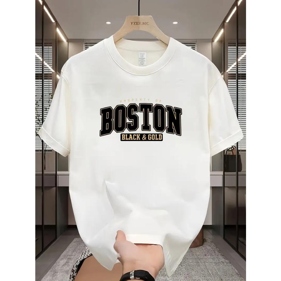 Men Casual Cotton T-Shirt Crew Neck Short Sleeve Tee, All-Season Comfort Sports Top - Regular Fit for Adults