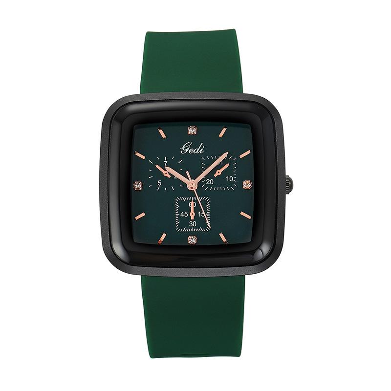 Trendy Temperament Square Simple Casual Student Watch Fashionable Silicone With Large Dial Women'S Quartz Watch