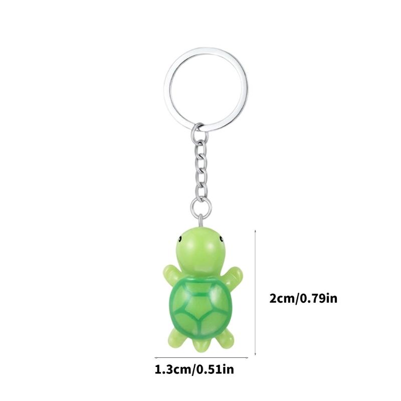 Adorable Cartoon Turtles Keychain Colorful Resin Key Ring Multi Purpose Gift Accessory Random Color Keyring