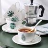 Simple Nordic Style Flower Coffee Cup and Plate Two-piece Set of Ceramic Cup Water Cup Afternoon Tea Milk Cup