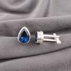 London Blue Topaz Edelstein 925 Sterlingsilber Schmuck Handgefertigte Manschettenknöpfe 0,66" CL-6-12