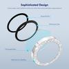 ENKAY Hat-Prince Glitter Rear Camera Lens Aluminium Alloy Ring Tempered Glass Film