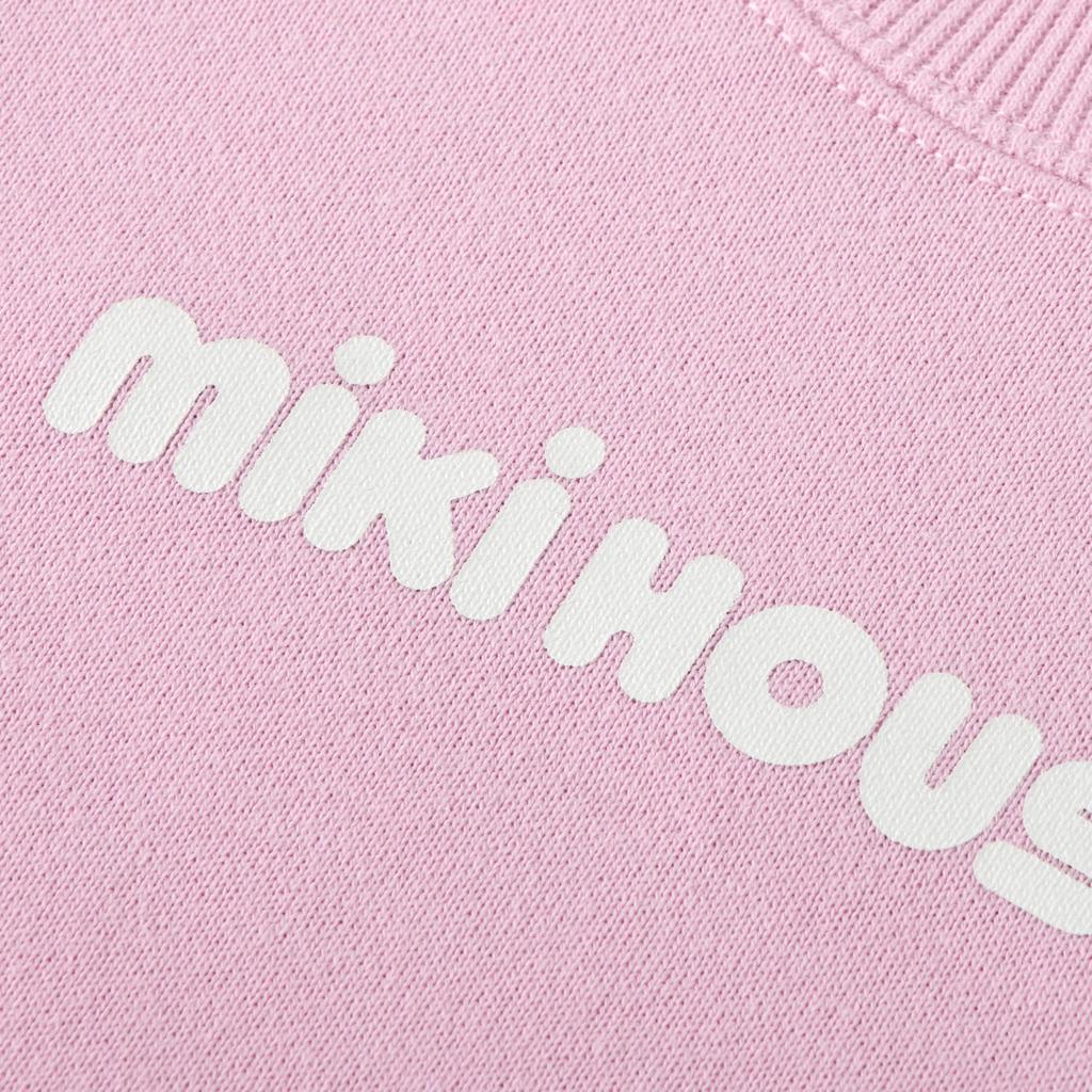 MIKI HOUSE Back Logo Dress, Long Sleeve, Solid Color, One-Point Logo, for Girls, Baby, Kids, Kindergarten, 80cm, Lavender, 10-1914-149, Web Exclusive