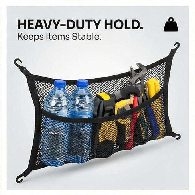 

Бічна сітка-органайзер для багажника автомобіля – Розтяжна сітка для зберігання для впорядкування вантажу в автомобілі three layer45*25 чорний