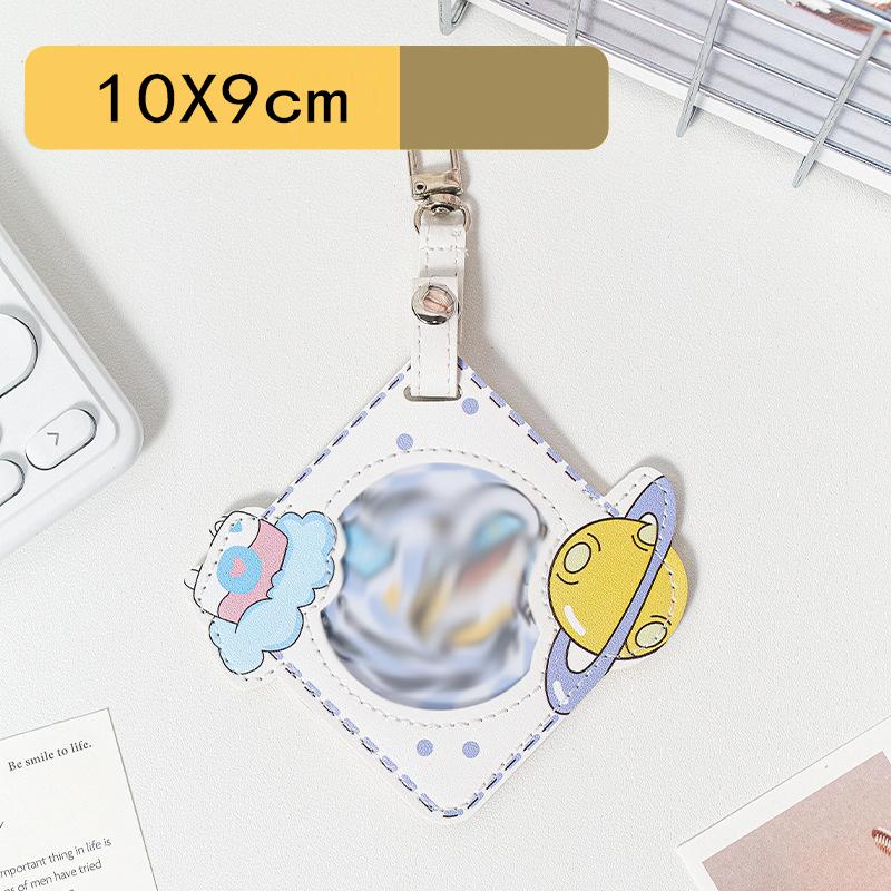 Round Badge Protective Case with Transparent Window Waterproof Hangable Portable Display Bag for Fan Supplies Gift Multi-color