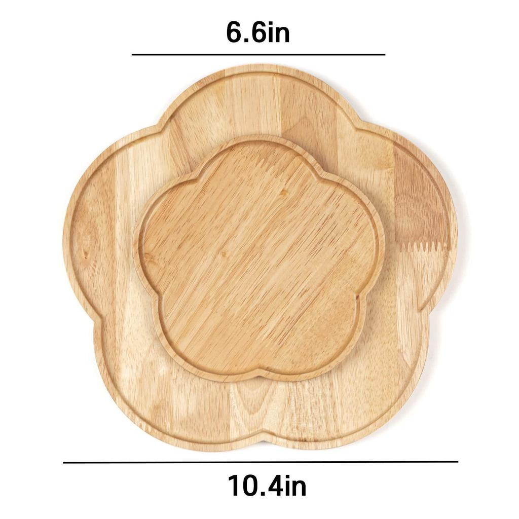 Round Japanese Acacia Wood Tray - Creative Fruit & Snack Plate