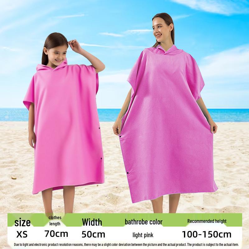 

Ультратонкий Банний Халат з Капюшоном для Пляжу та Портативний Рушник для Переодягання XS Length 70±2cm Bottom Width 50±2cm