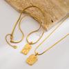 Women European American Stainless Steel Eye Sun Pendant Necklace Vacuum 14K Fashion All Match Classic Necklace For Women