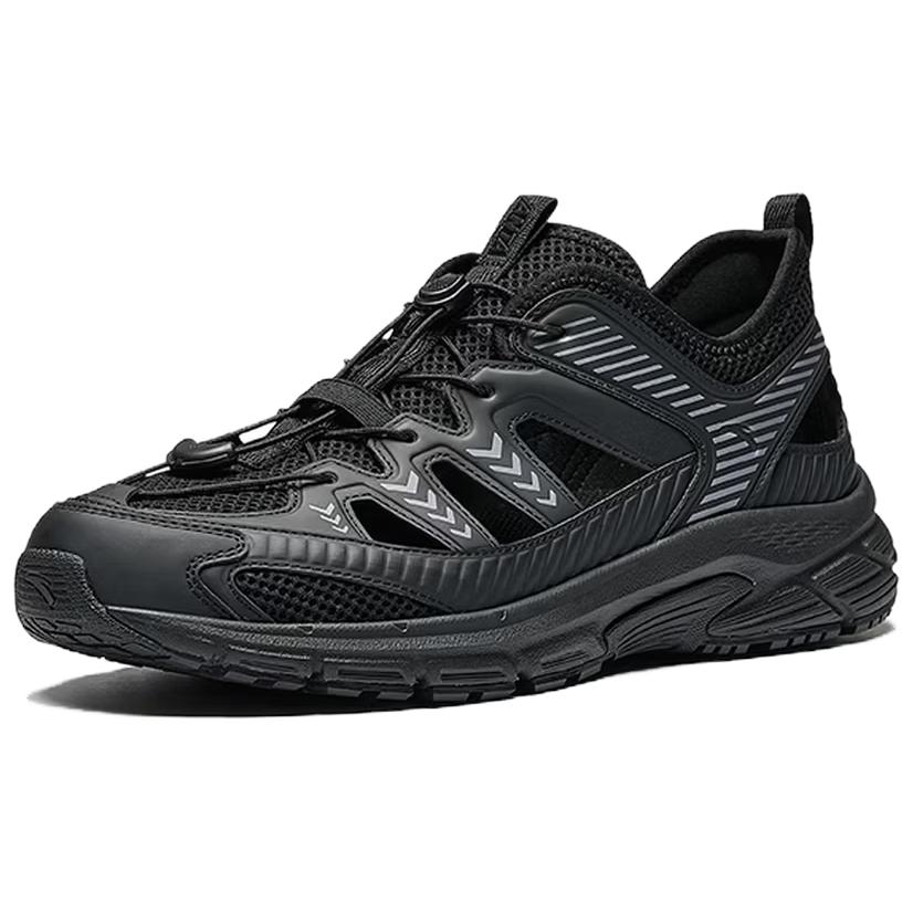 Anta Fabric Synthetic Leather Trendy Splicing Stitching Non-Slip Breathable River Shoes Men Shoes Black 912626655-5