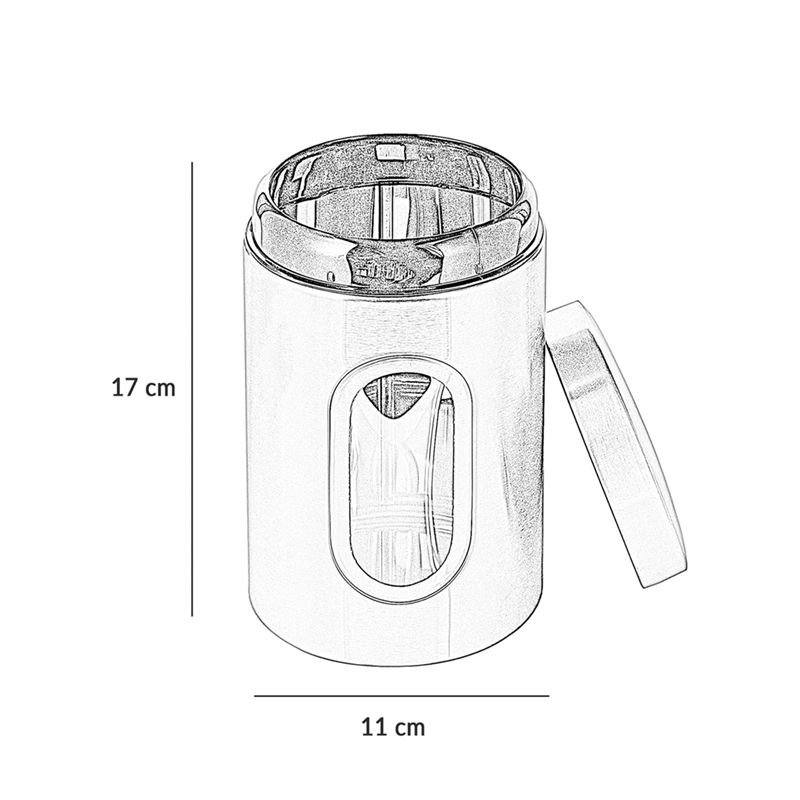 J1UL1N 3 PCS Kitchen Canister Set Black Stainless Steel Suitable For Sugar, Tea, Coffee, Etc -Multi Food Storage Jars