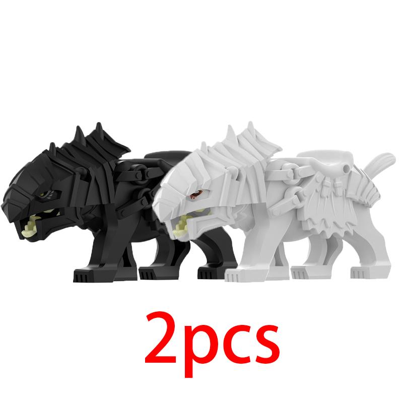 Mittelalterliche Militärburg Ritter Bausteine Reitpferd Wolf Bär Elefant Tier Weste Waffe Fahne Sattel Spielzeug Ziegelstein Geschenk A06