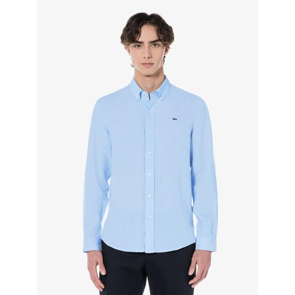 

LACOSTE Men s Solid Linen Shirt CH569E 54G HBP Q2NCH569E 54GHBP